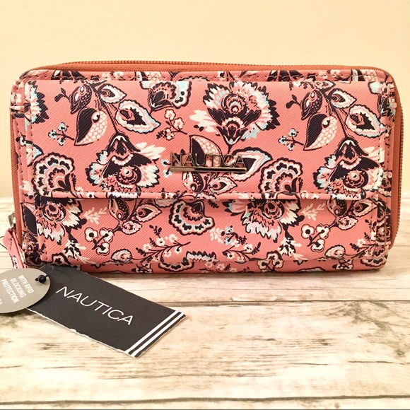 Nautica Wallet Zip Around - Pink Floral Design - Picture 6 of 6